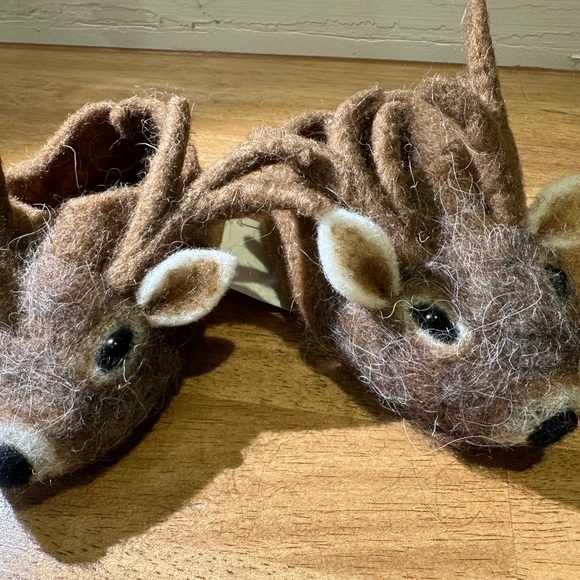 Brown Deer Antler Kids Slippers